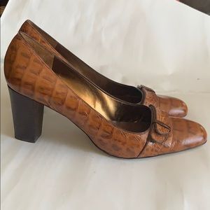 Brown Italian leather heels